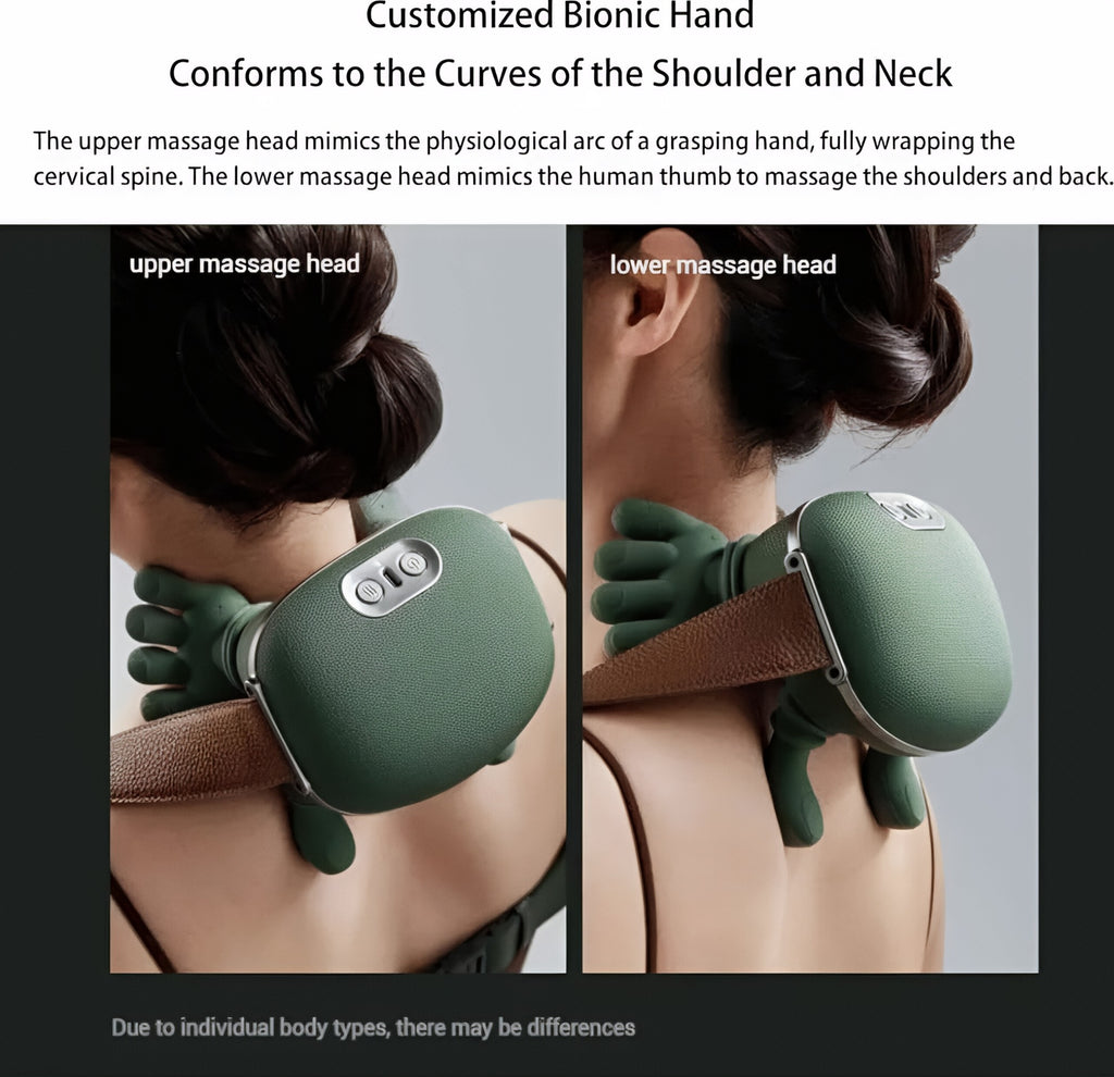 Bionic Heated Massager – Wireless Portable Shiatsu Neck & Back Massager