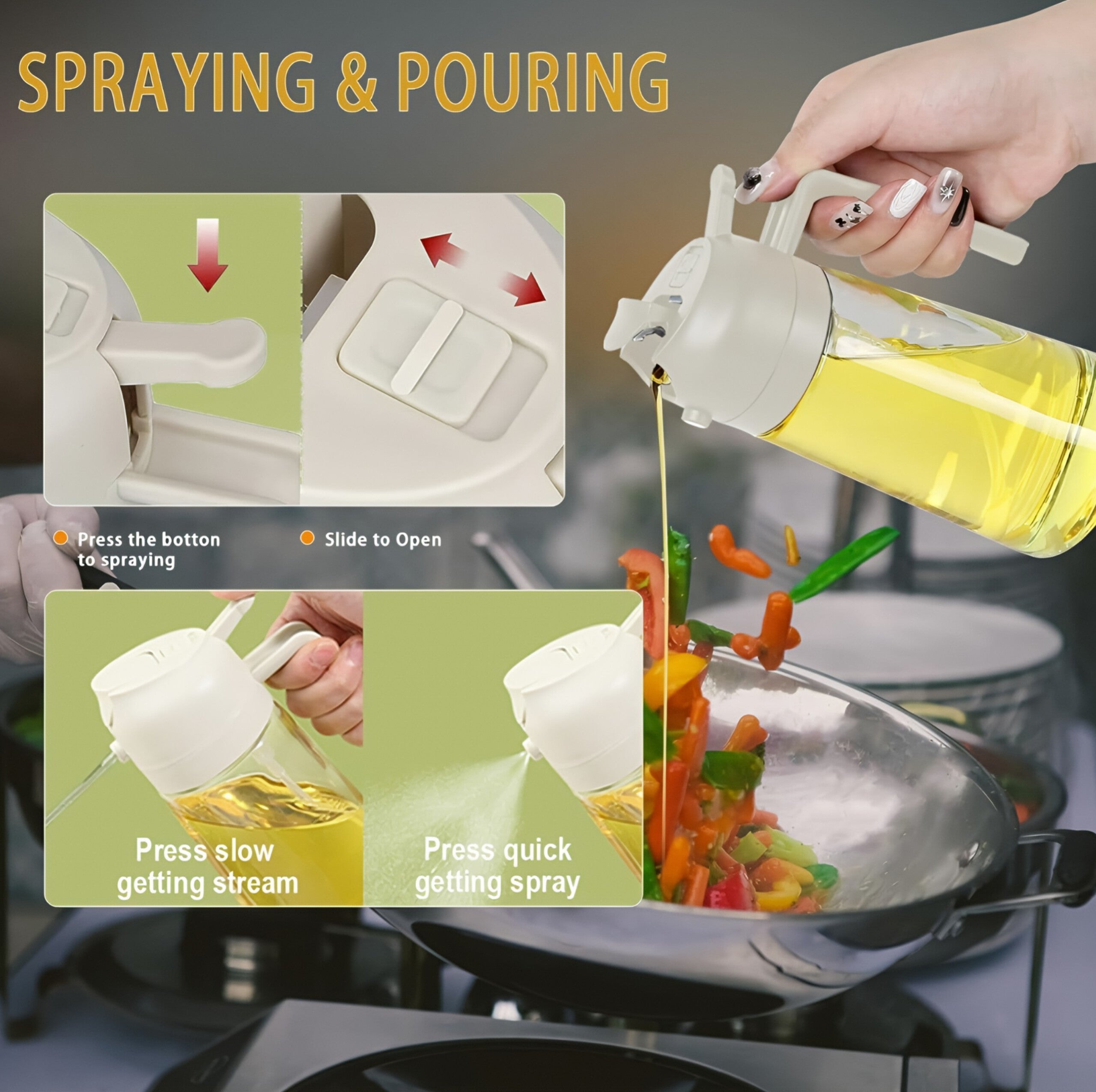 EPICSTACK 500ml 2-in-1 Oil Sprayer & Dispenser