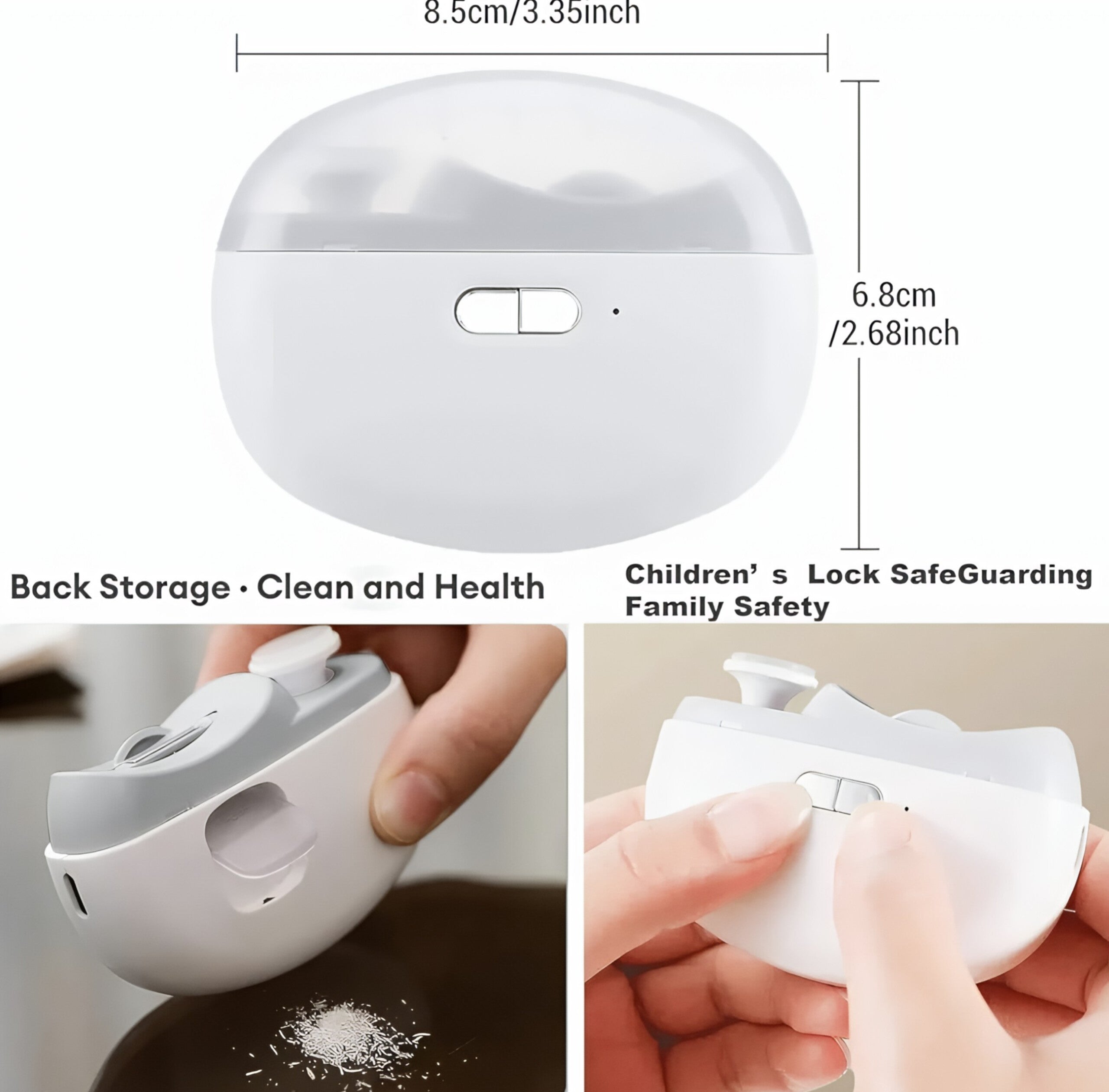 SEAHELTON Electric Nail Clipper,Automatic Nail Trimmer,Nail File with Light & 2 Speeds,Fingernail Cutter and Manicure 2 in 1 Design.